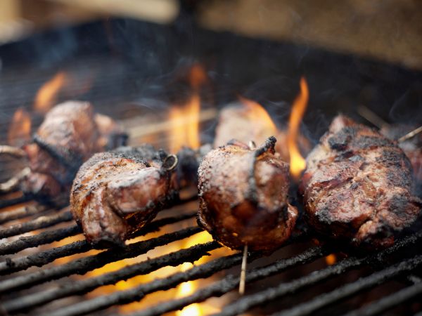 Barbecue grill game steaks